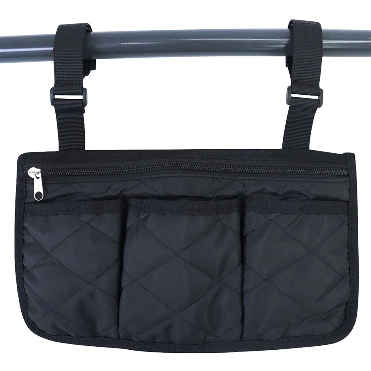 1*Black Wheelchair Side Pouch Storage Bag Chair Armrest Pocket Organizer Holder