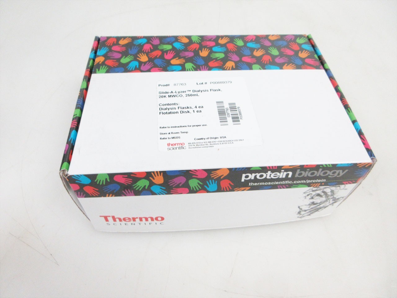 BOX (4) THERMO SCIENTIFIC 87763 250 ML SLIDE-A-LYZER DIALYSIS FLASKS 20K MWCO
