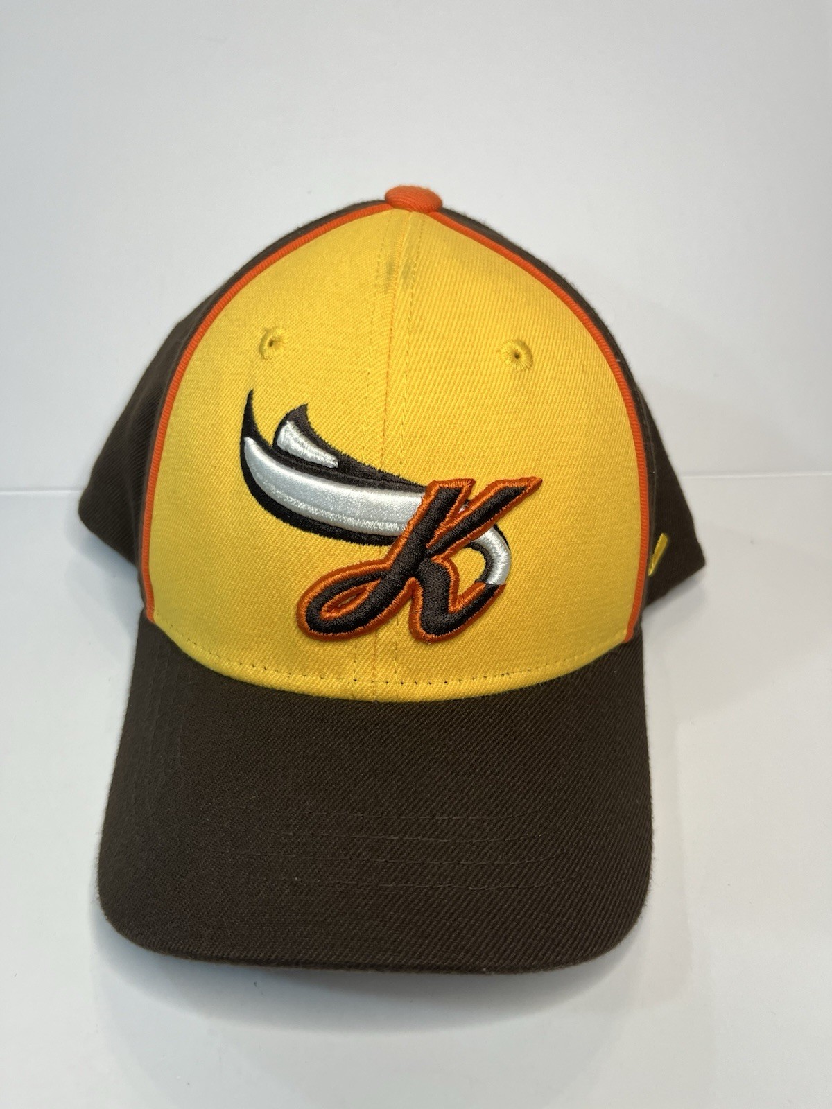 Kokomo Jackrabbits Cap Spandex Baseball Brown Yellow Hat Size Extra Small
