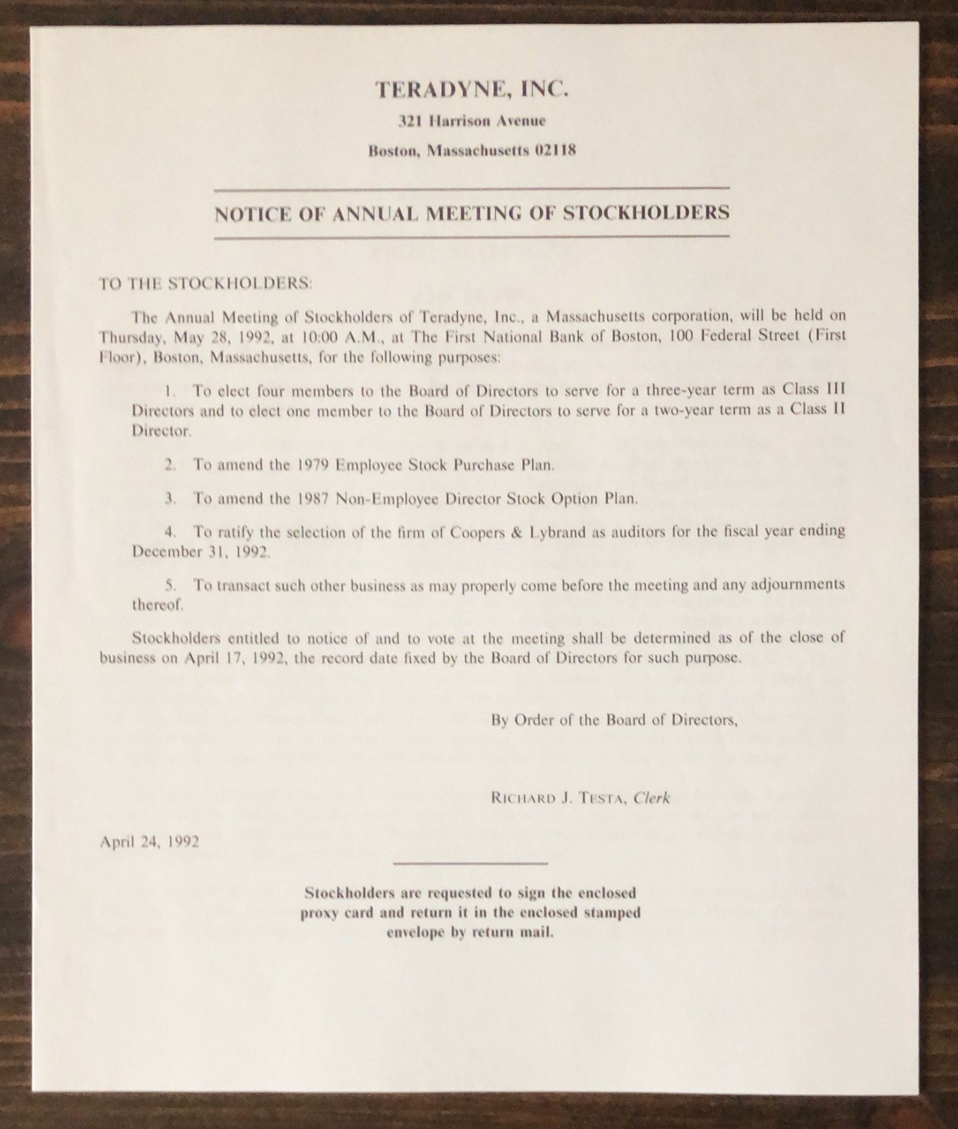 1991 Teradyne, Inc. Annual Report
