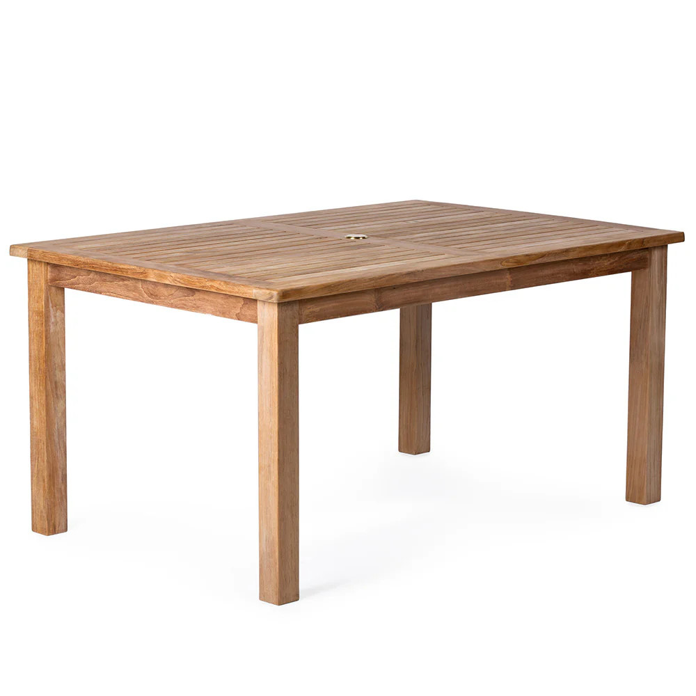 Ash & Ember Sandhill Grade A Teak Dining Table, 59" Outdoor Patio Wood Table