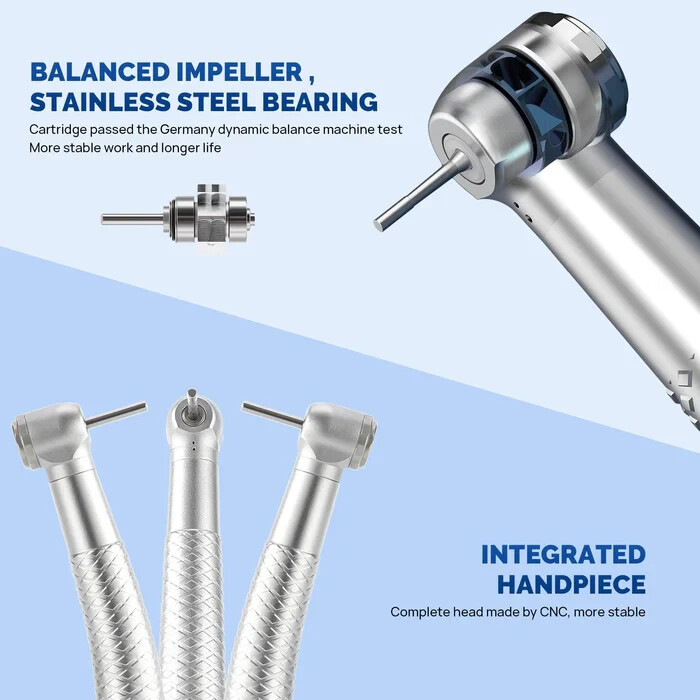 COXO CX207-B Dental Mini Head High Speed Air Turbine Handpiece 4Holes Coupler