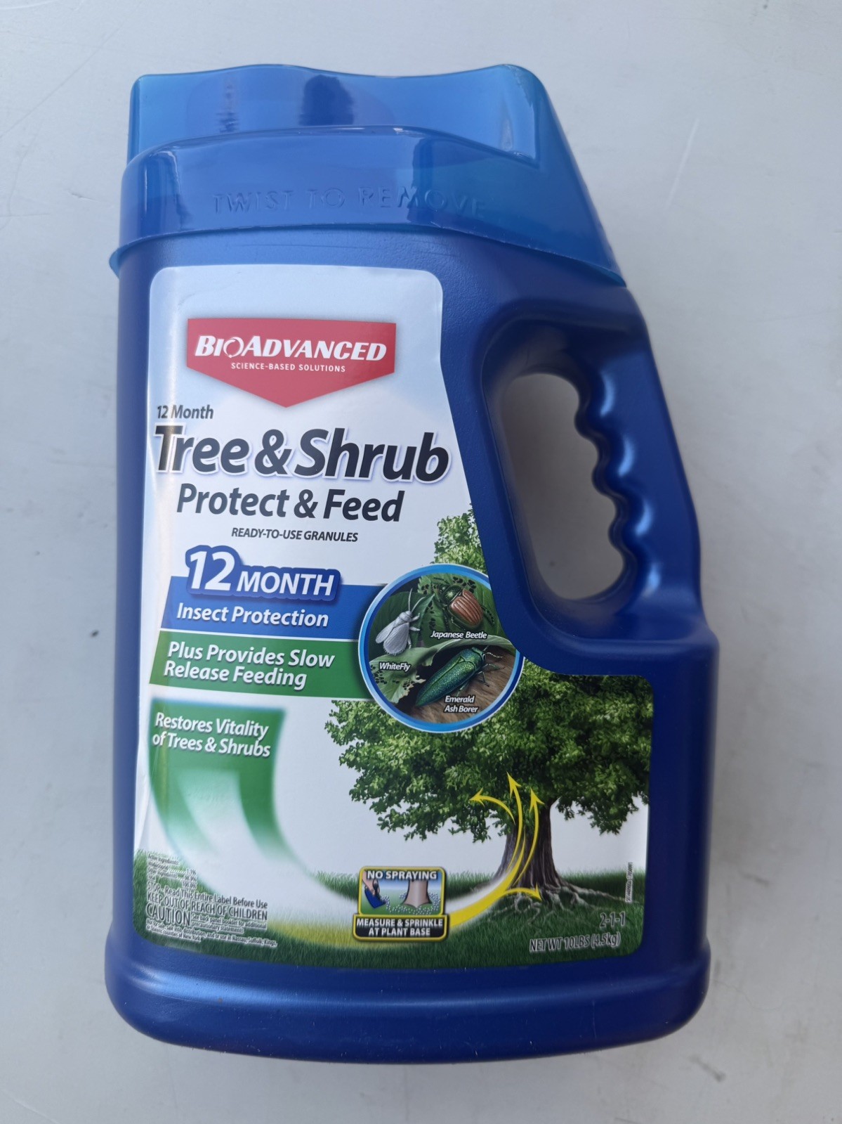 BioAdvanced 12 Month Tree and Shrub Protect and Feed for Insects, Granules, 10lb