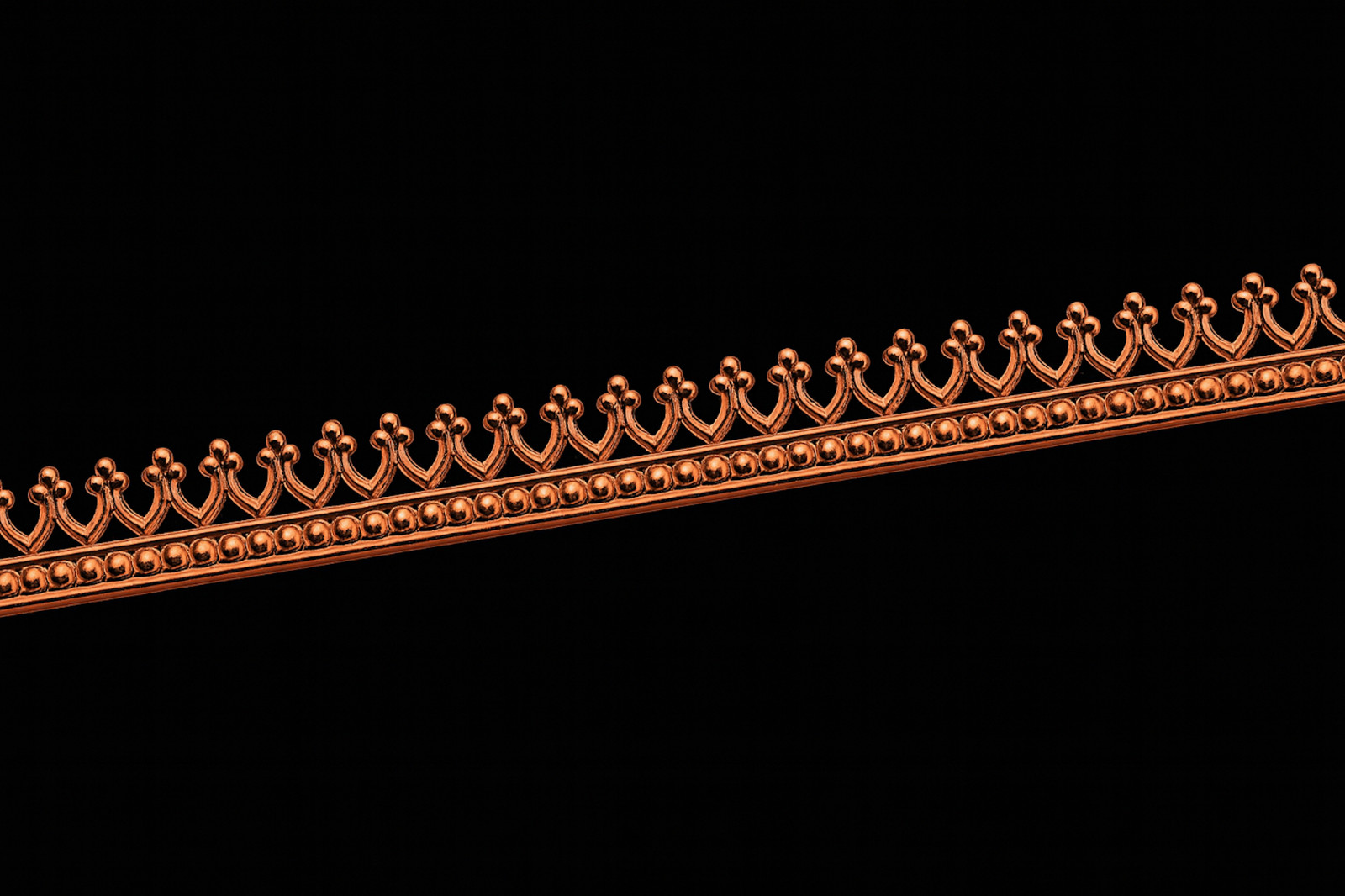 99% Copper Gallery Bezel Wire "Crown" Pattern x 12 Inch (5.21 x 0.69mm)