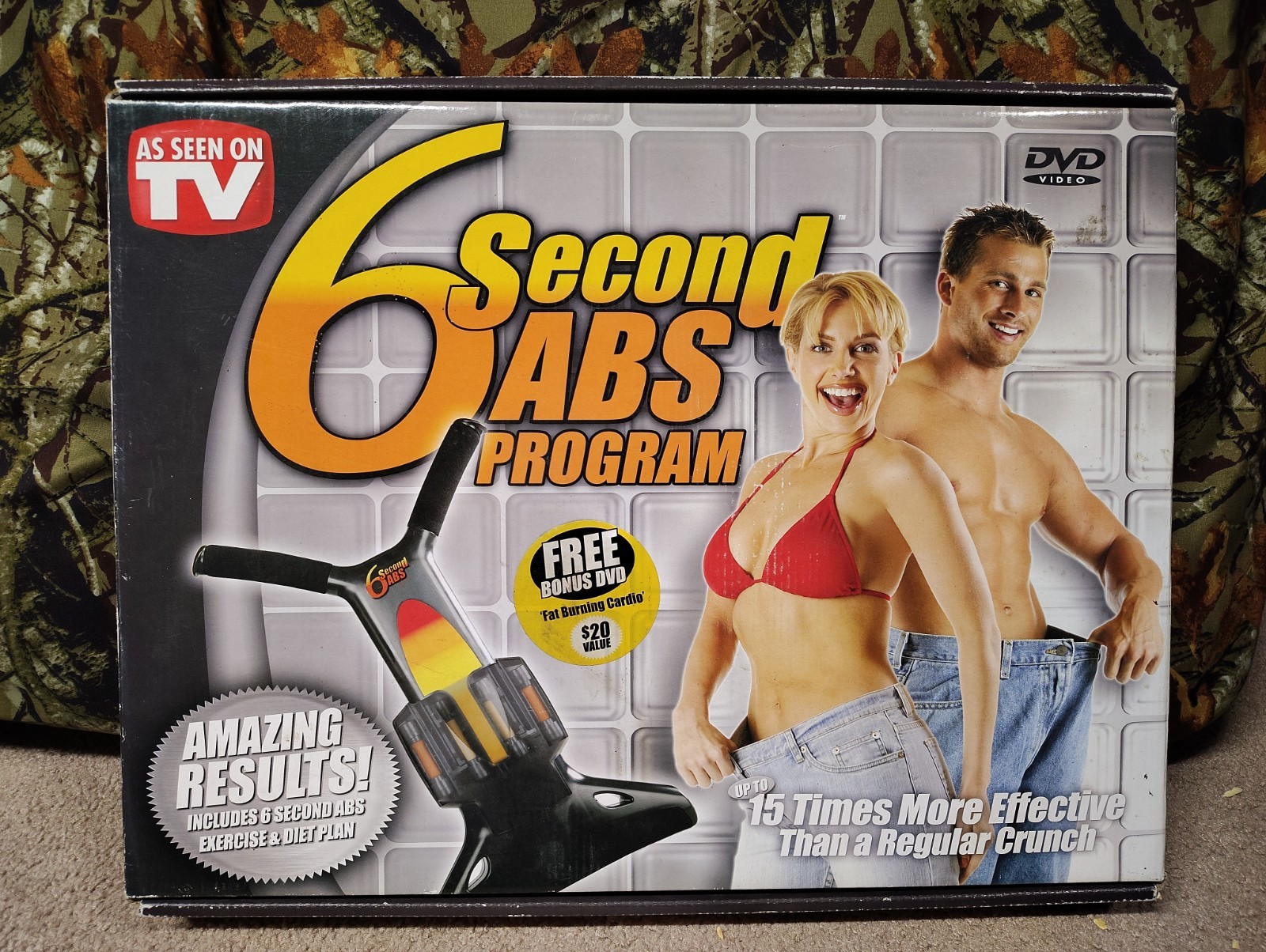6 Second Abs Home Exercise Crunch Toning Stomach Exercise Machine w/ 4 Bands+Box