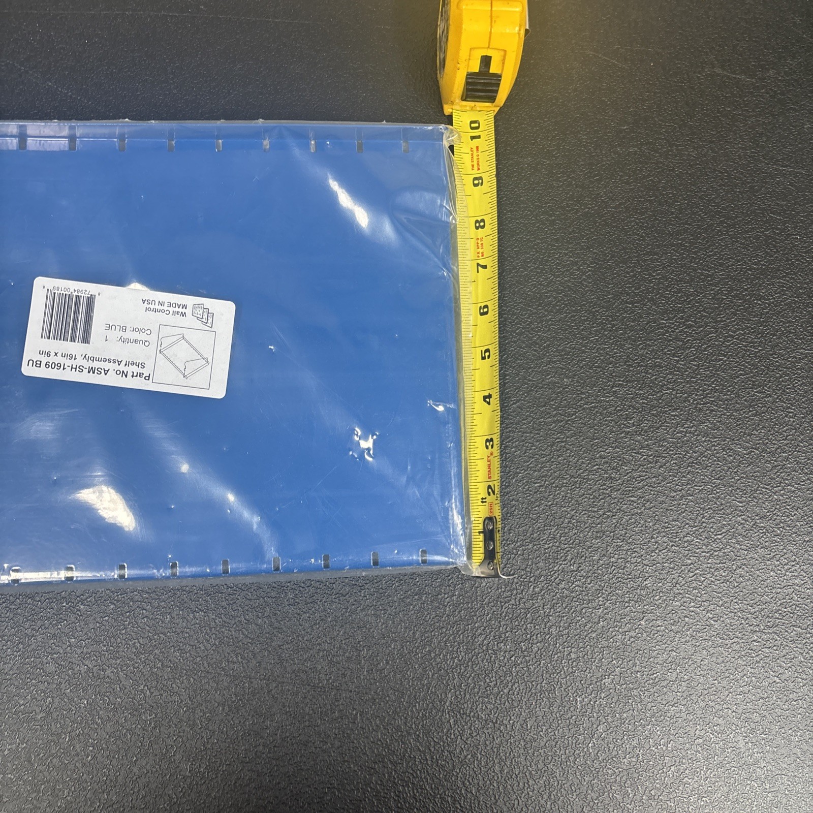 Wall Control Shelf Assembly Blue Finish Deep Pegboard 16" x 9" ASM-SH-1609