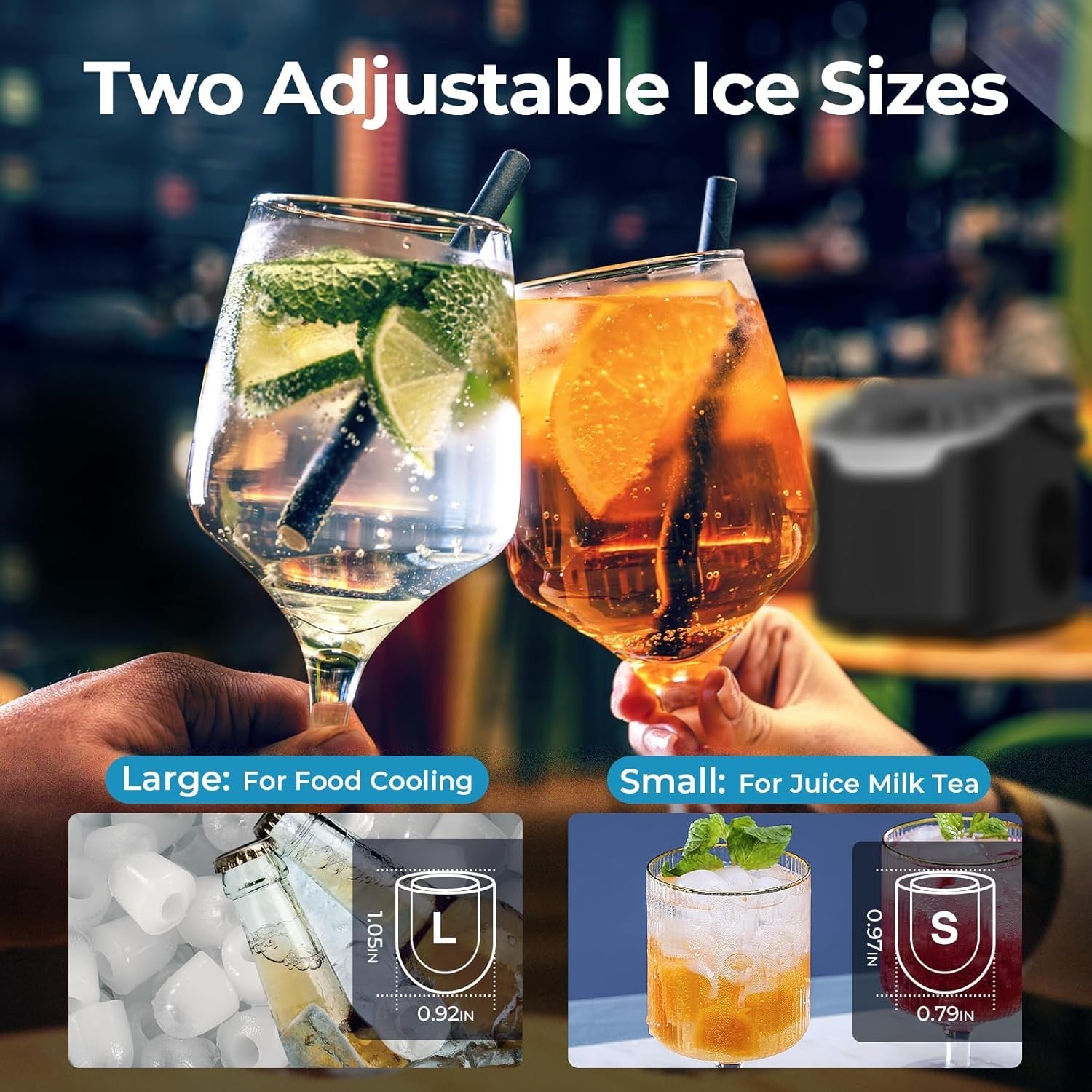 Antarctic Star Countertop Ice Maker Machine, 8 Ice Cubes in 6 mins Energy Saving