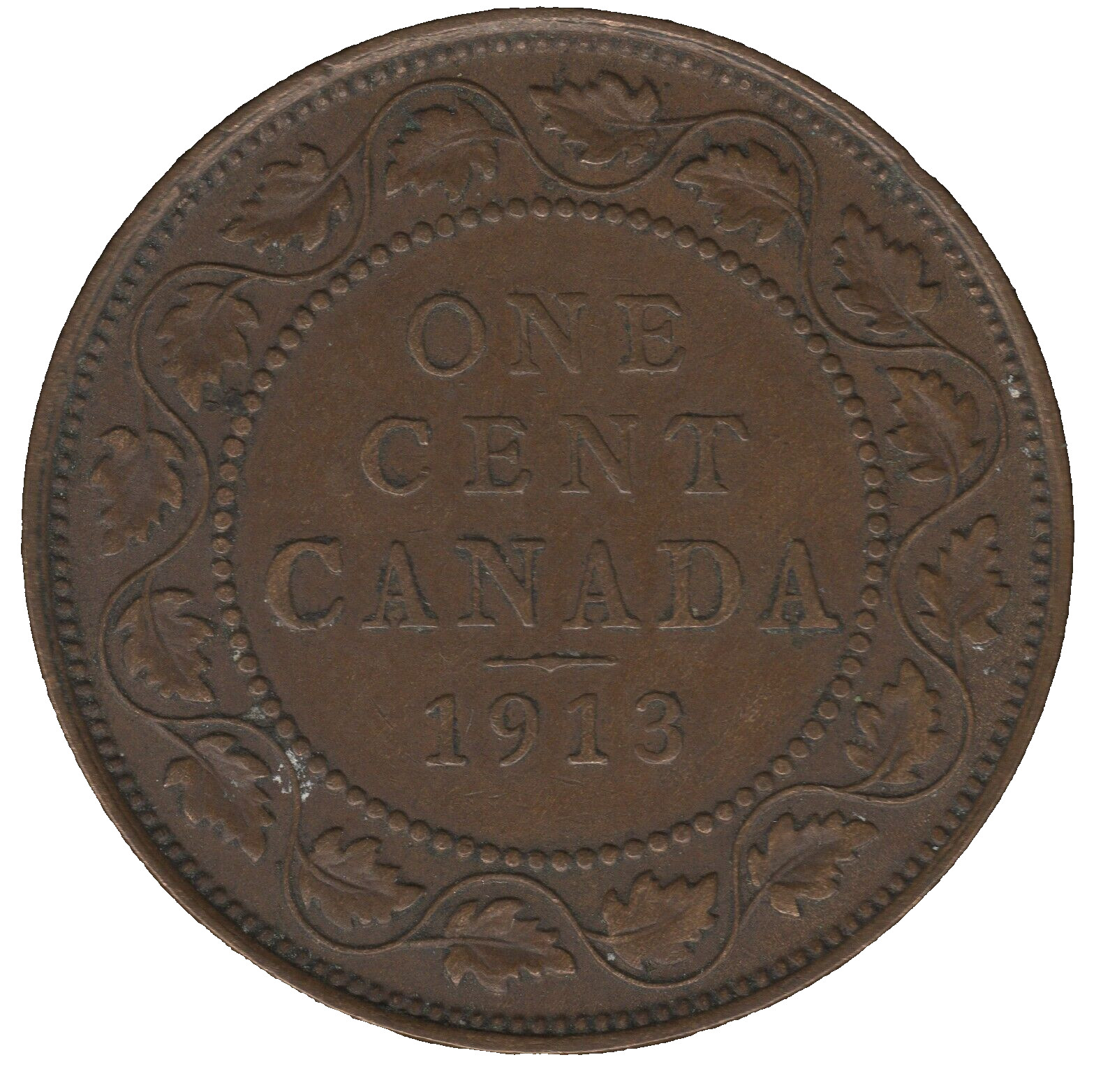 1913 Canada One Cent – George V – Large Cent Bronze