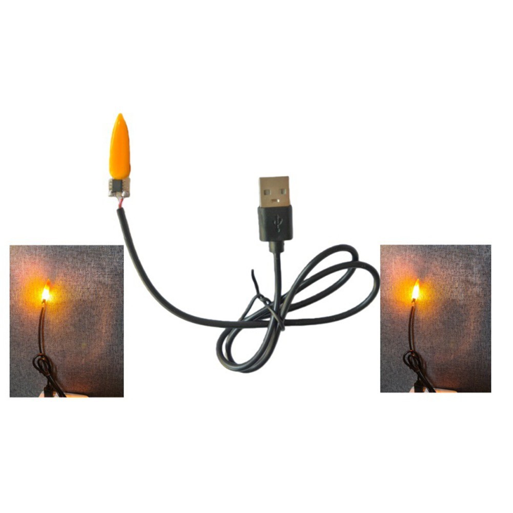 USB 5V LED flame lamp set three simulated candles flicker decorative light kit