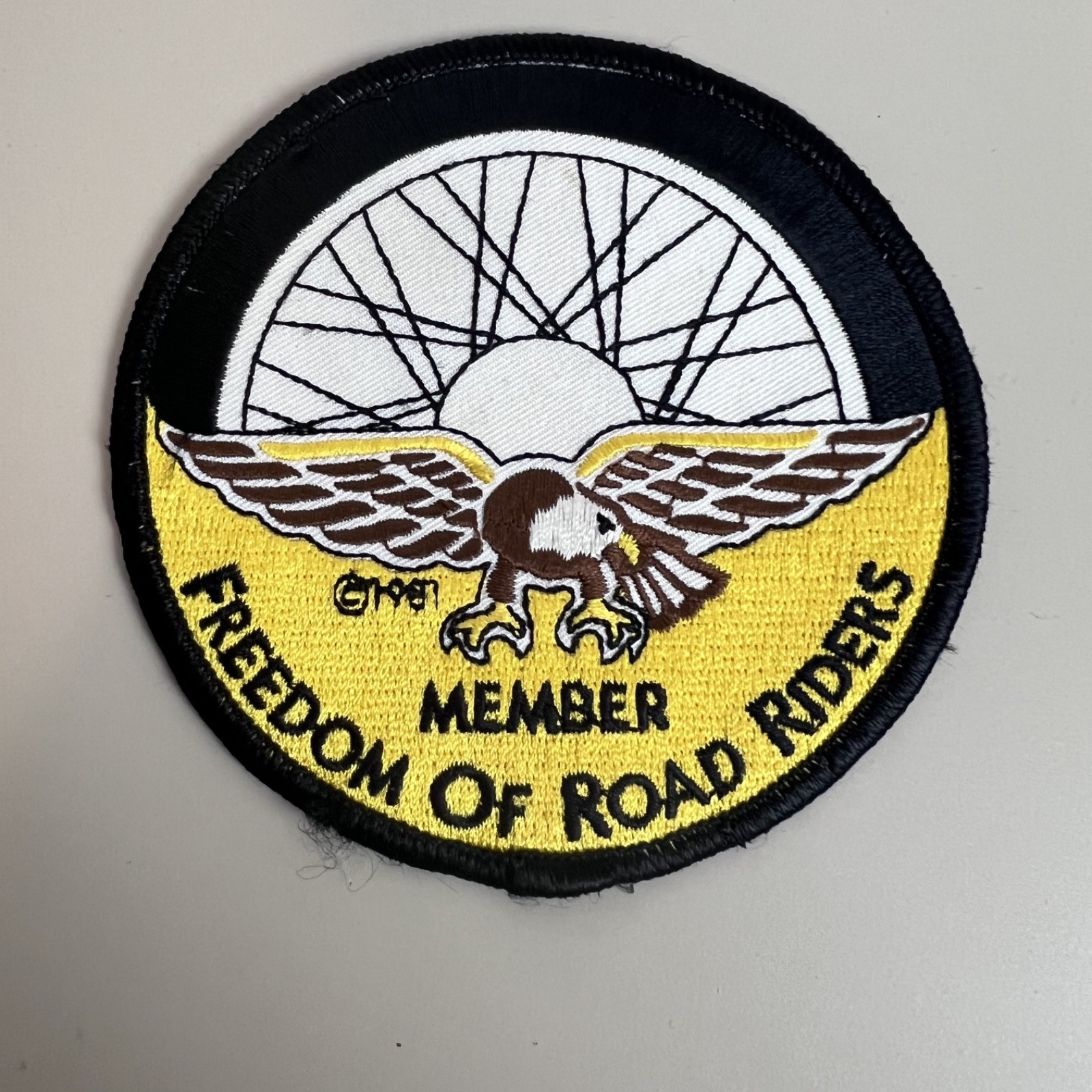 Vintage Freedom Of Road Riders Member Patch Sew On Embroidered Biker Moto Club