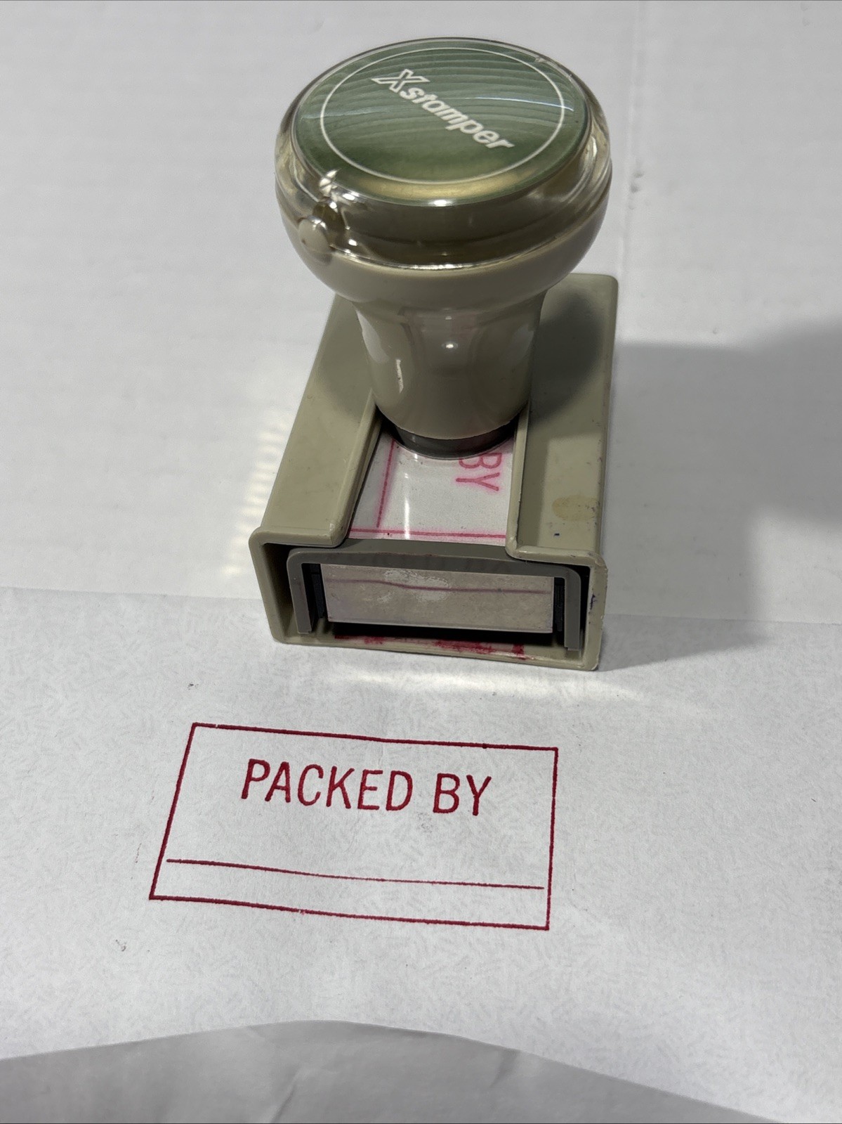 Xstamper Stamp Red ‘PACKED BY’ Vintage