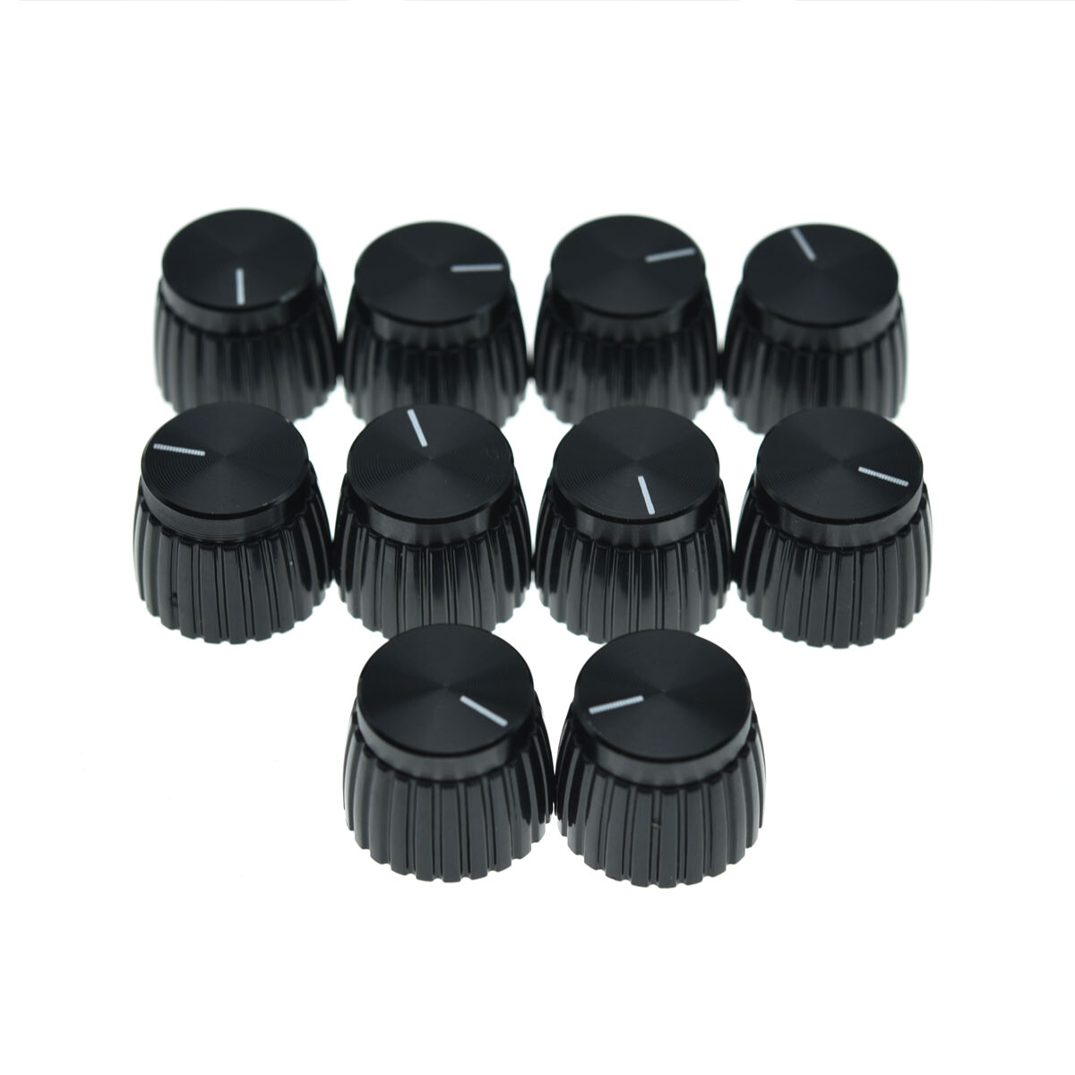 10x Guitar Amplifier-Knobs-Black-w-Black-Cap-Push-on-fit-Marshall-Amplifier