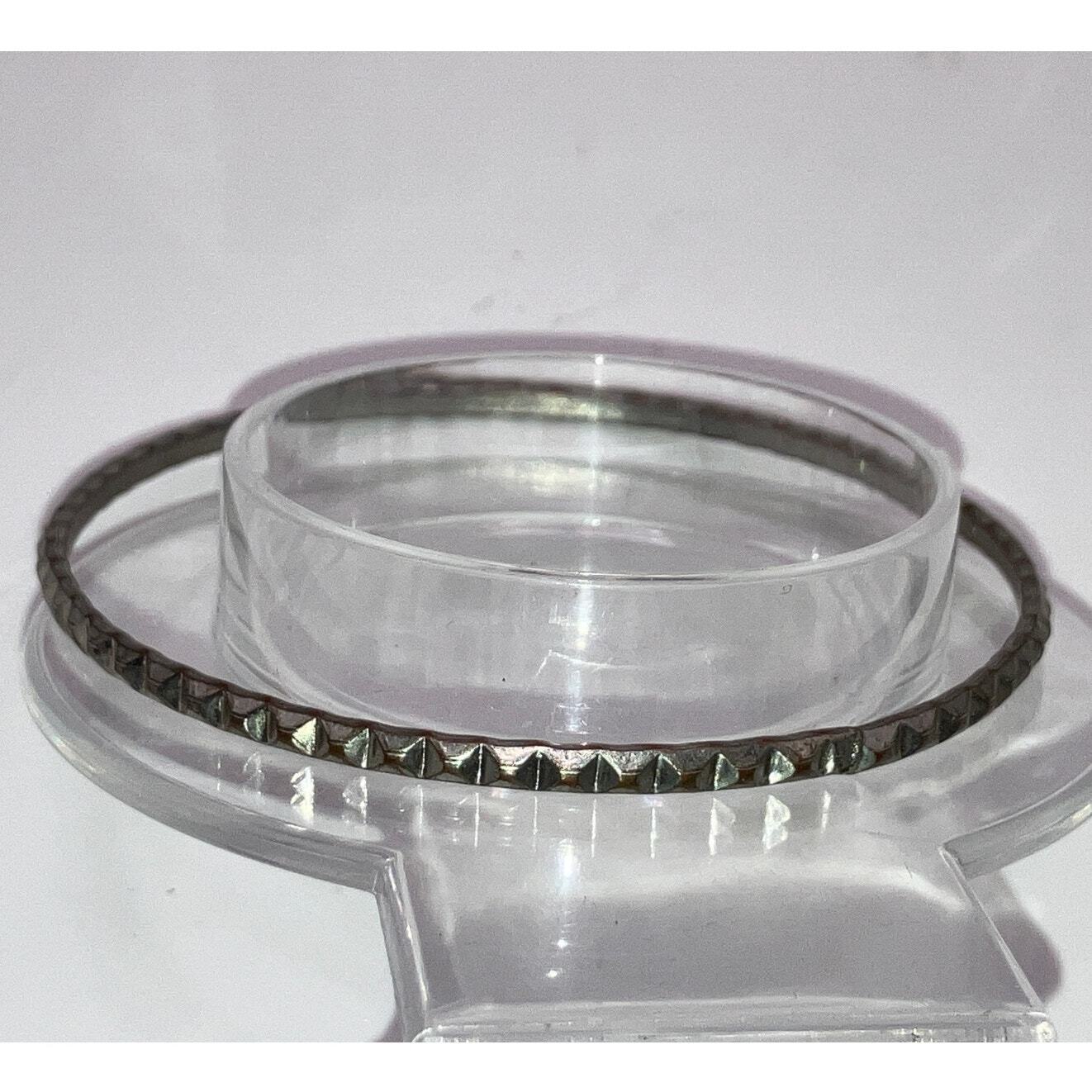 Silver-Tone Stamped Beveled 2.75" Bangle Bracelet!
