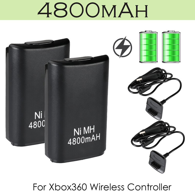 4x Rechargeable Battery Pack Charger Cable Dock For Xbox 360 Wireless Controller