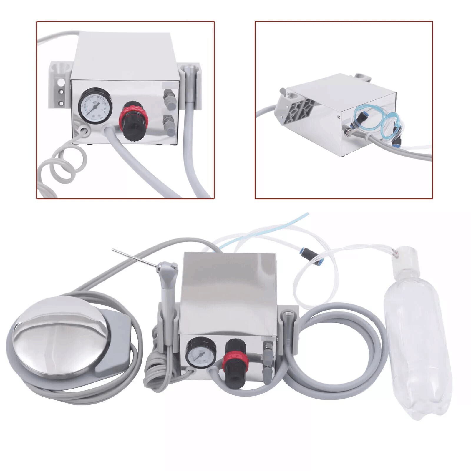 Dental Portable Turbine Unit Air Compressor 4H+3-way Syringe for Dental Chair CE