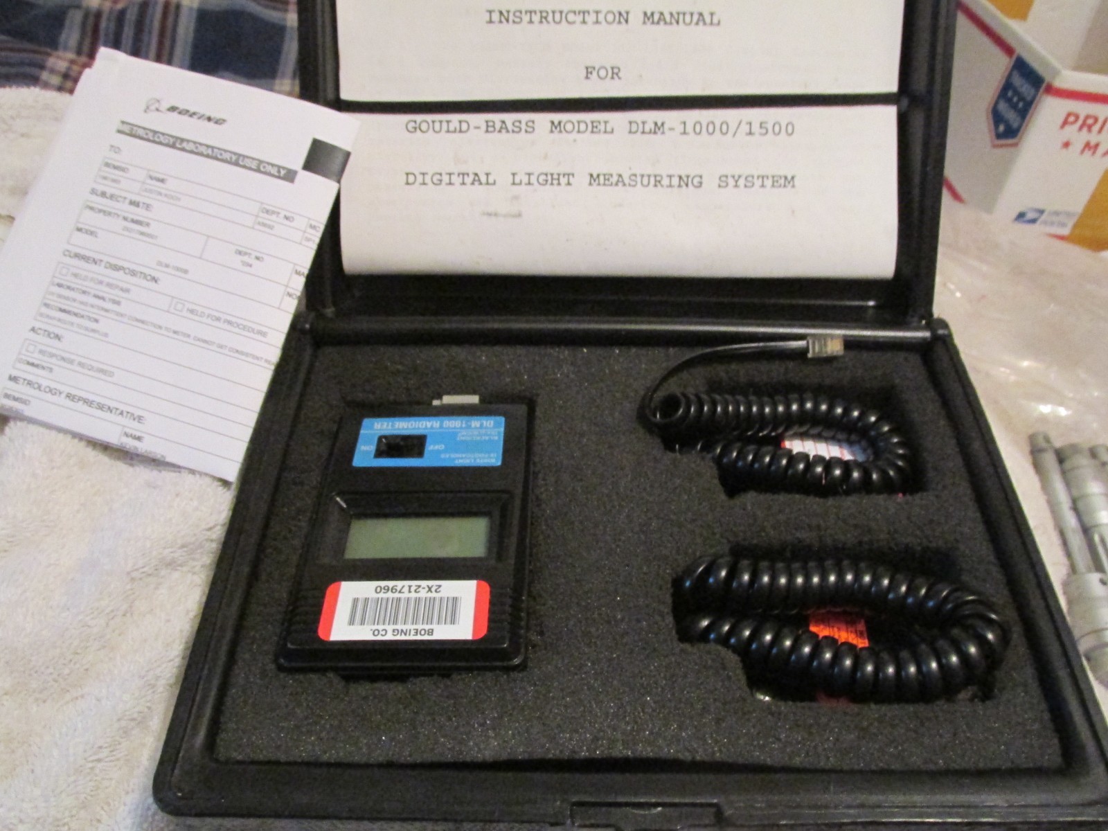 Gould-Bass DLM-1000 Radiometer with W/ Light Black Light Sensors BOEING SURPLUS