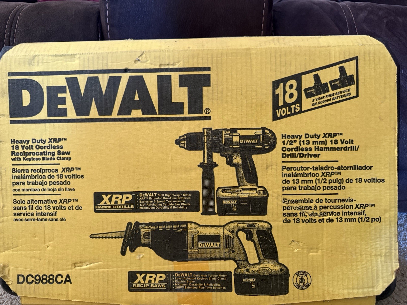 DeWALT DC988CA XRP Combo Kit.