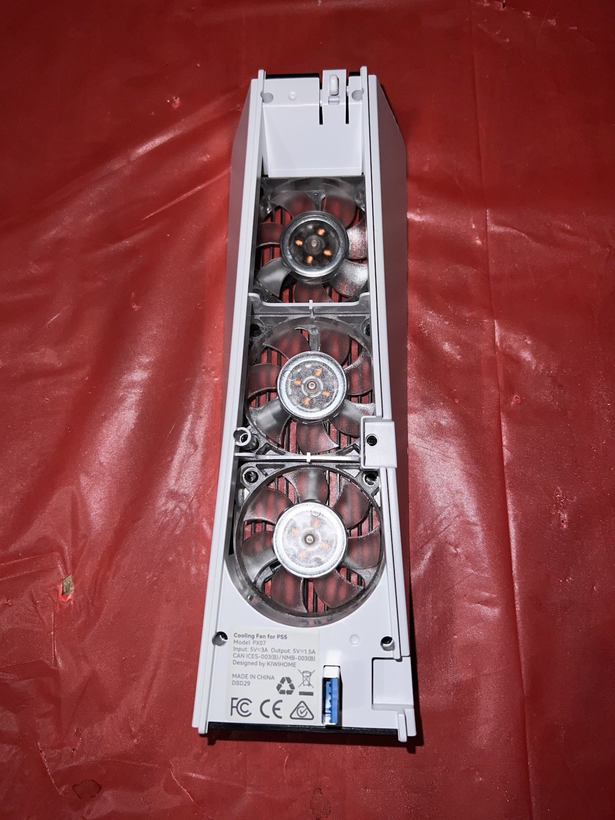 External Cooling Fan for Sony Base PS5 Console, 3 Fans, USB, LED Indicator.