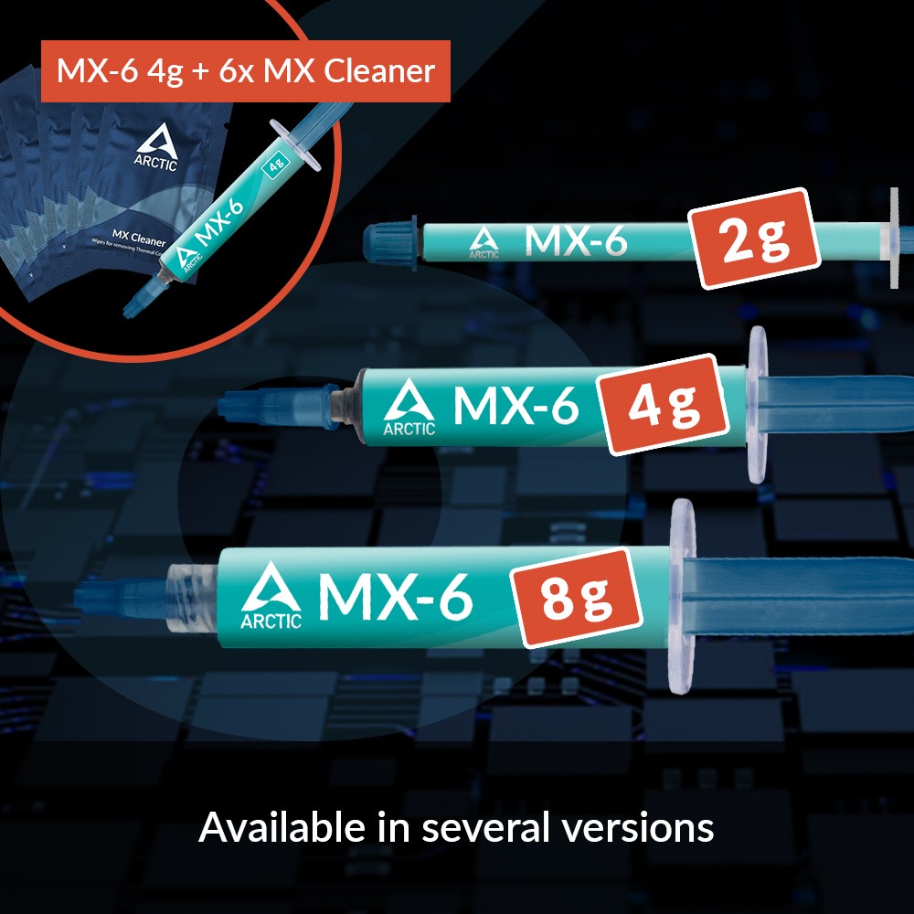 ARCTIC MX-6 (4 g, incl. 6 MX Cleaner) Ultimate Performance Thermal Paste for CPU