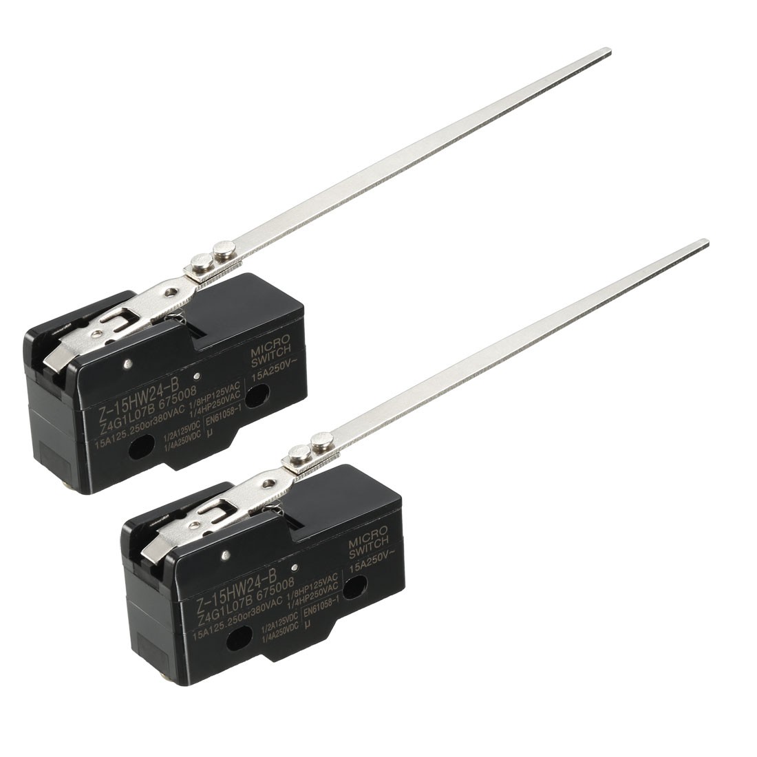 2PCS Z-15HW24-B 1NO + 1NC Long Steel Wire Lever Type Micro Action Switches