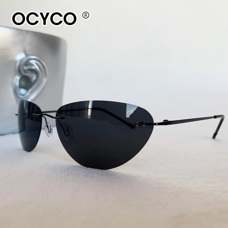 Fashion Cool The Matrix Neo Style Polarized Sunglasses Ultralight Rimless Men
