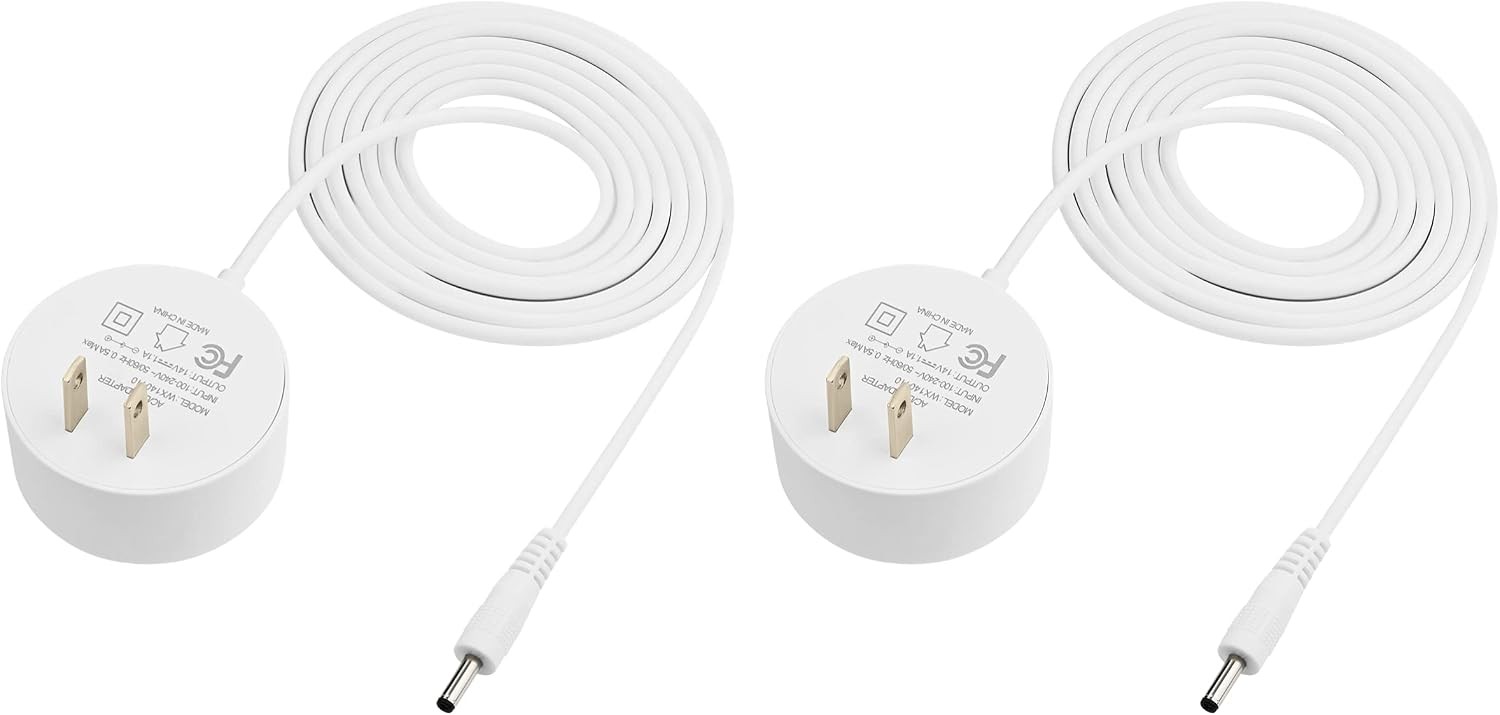 2-Pack 6-FOOT Power Adapter Compatible With Google Nest Mini Nest Hub Nest
