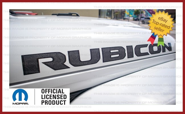 18-25 Jeep Wrangler RUBICON Hood Decals Stickers JL map hiking gray black FJ2H8