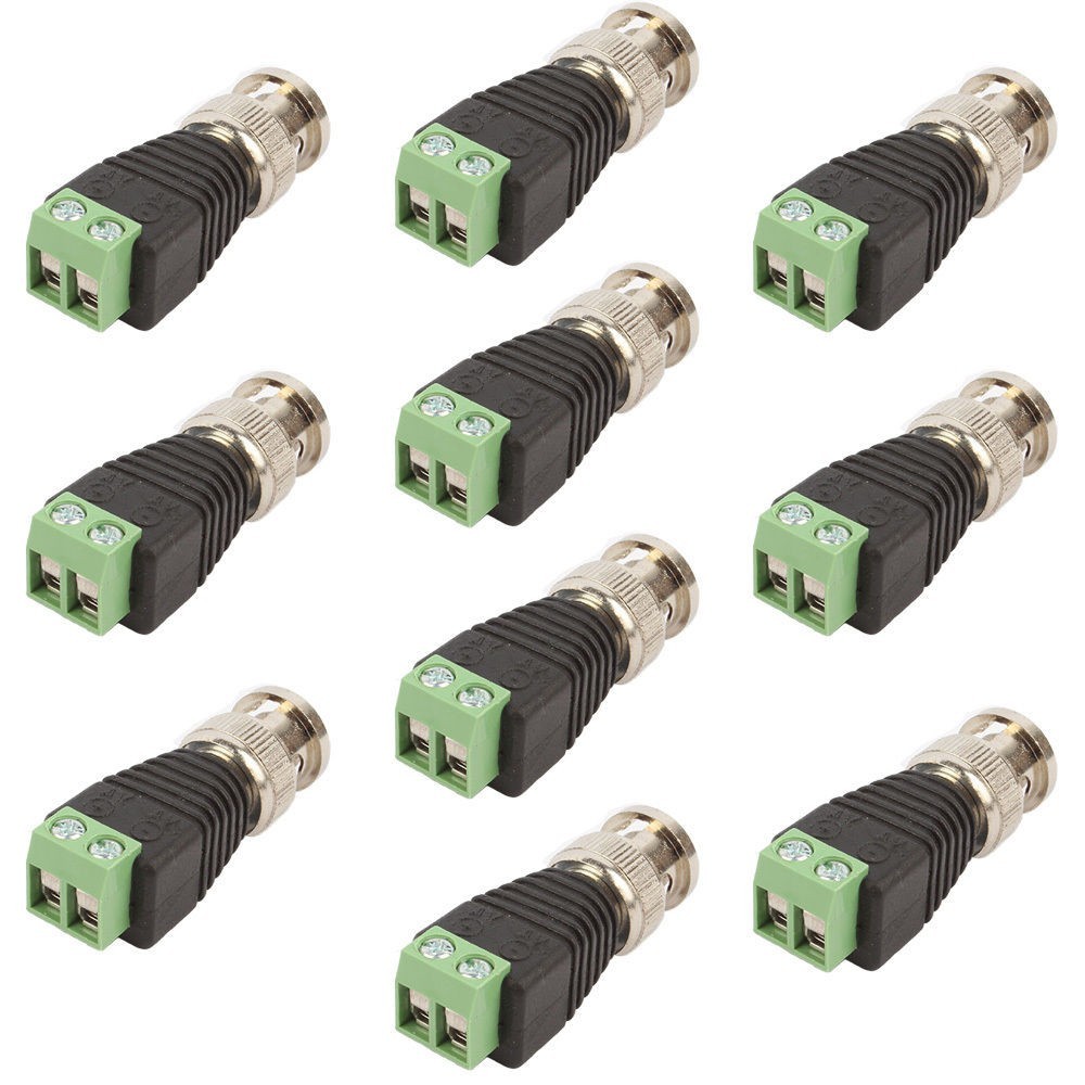 10 pcs Coax Cat5/Cat6 To Camera CCTV BNC Video Balun Coaxial Connector Screw