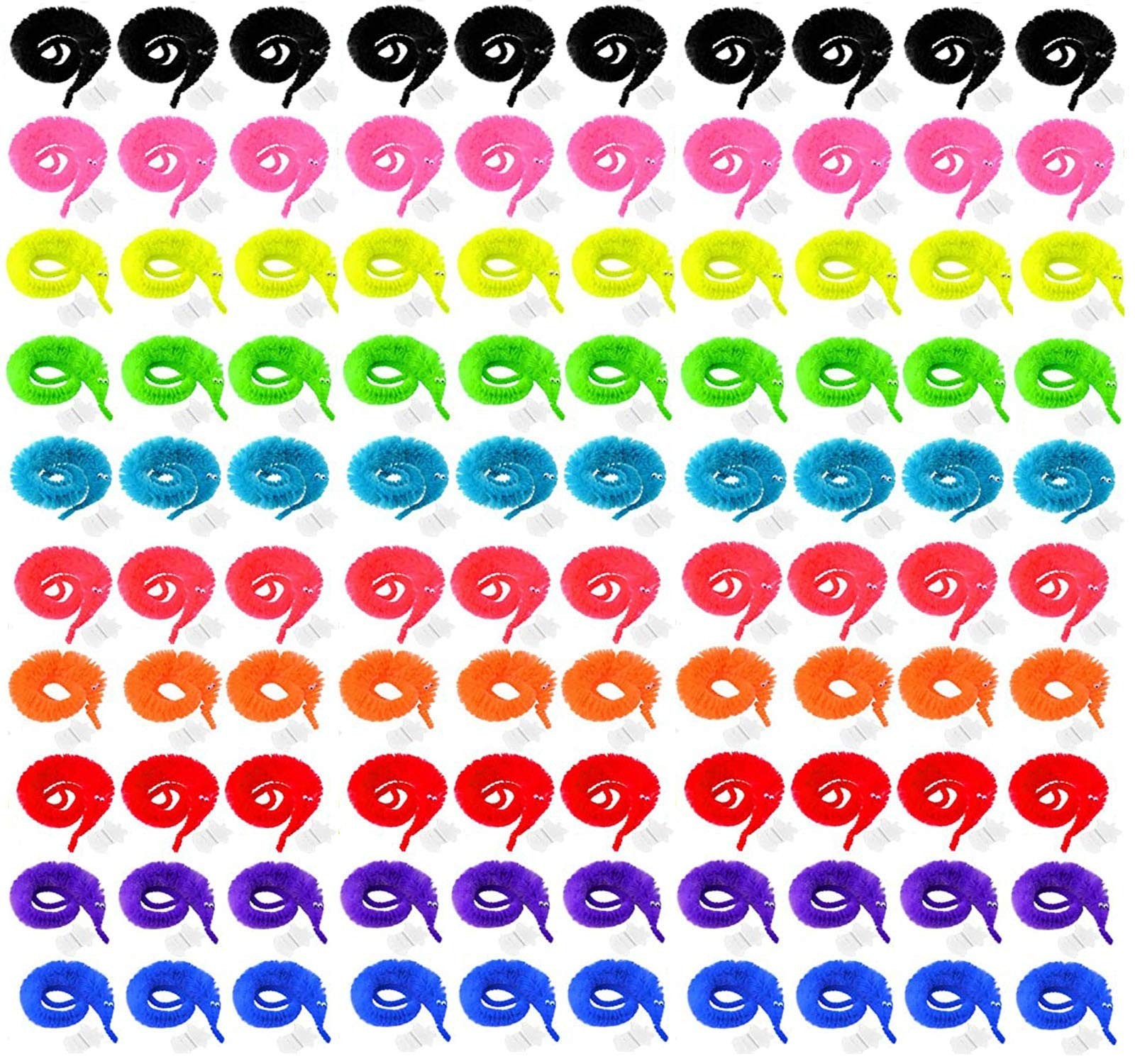 100 Pieces Magic Worms Party Supplies 10 Colors Wiggly Worms On String Twisty...