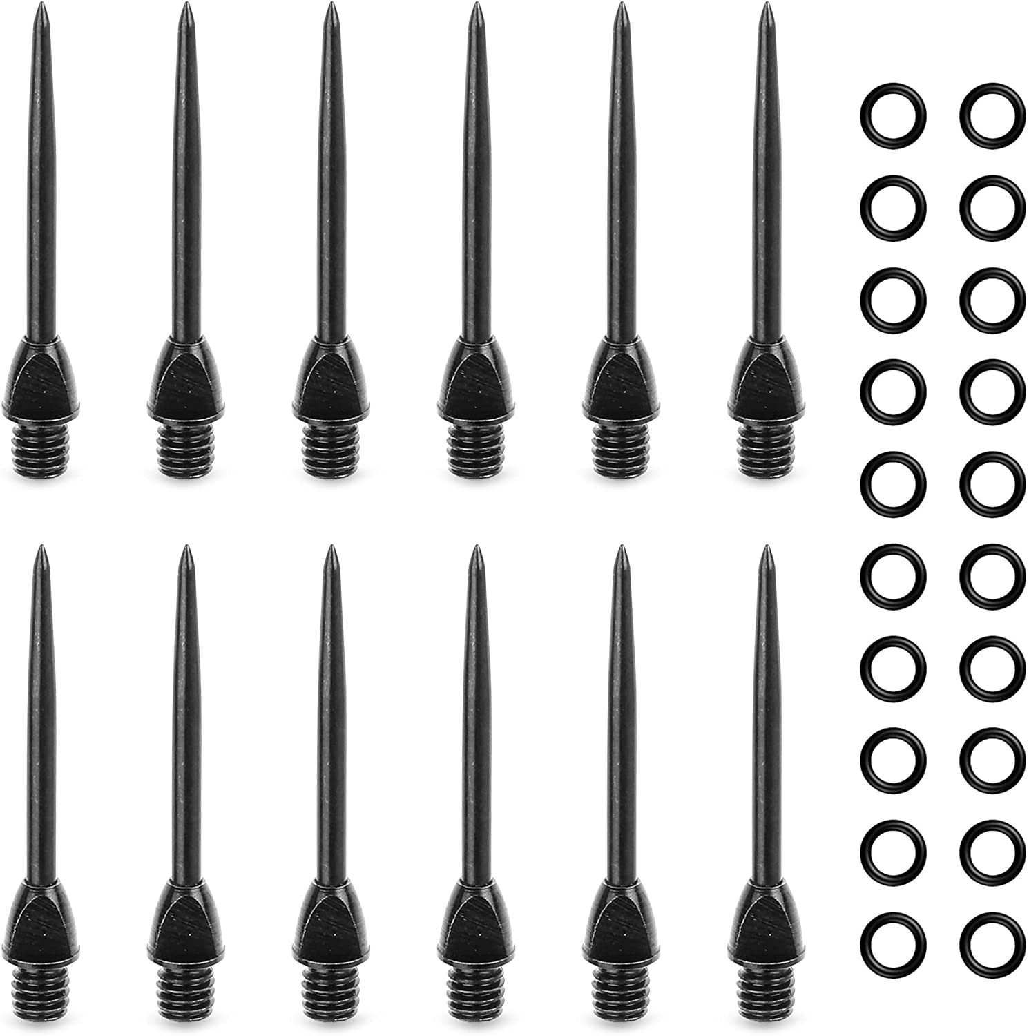 Cyeelife-Steel Dart Tips 12Pcs with 20Pcs Rubber O Rings,Converter Points Adapte