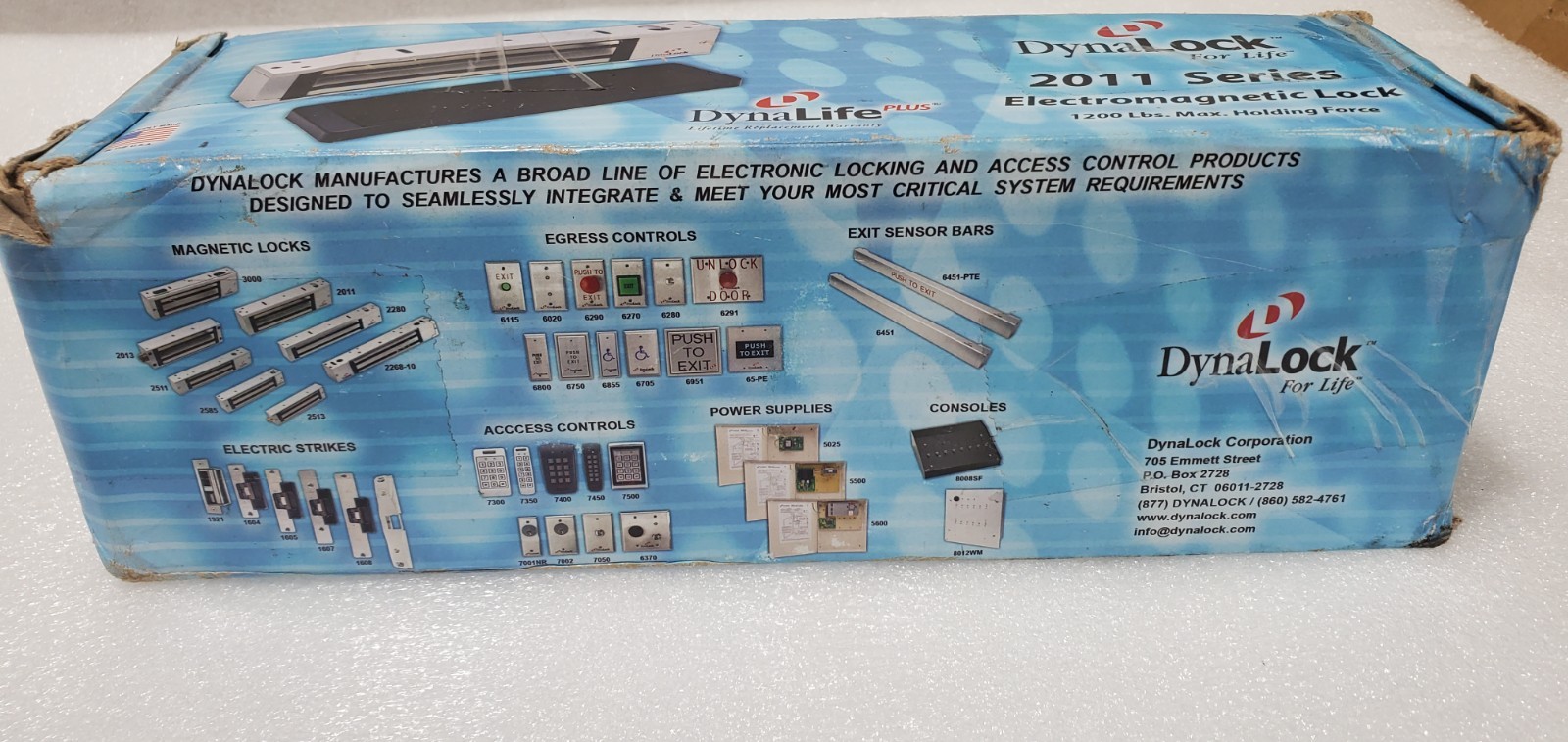 DynaLock 2011-US28-DSM Surface Mount Electromagnetic Lock 1200 LBS 12/24V NEW.