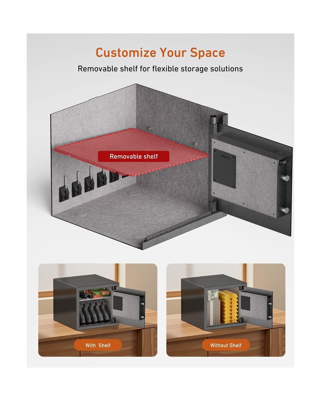 Billconch Smart Gun Safe for Multiple Pistols - Biometric Automatic Lock Safe...