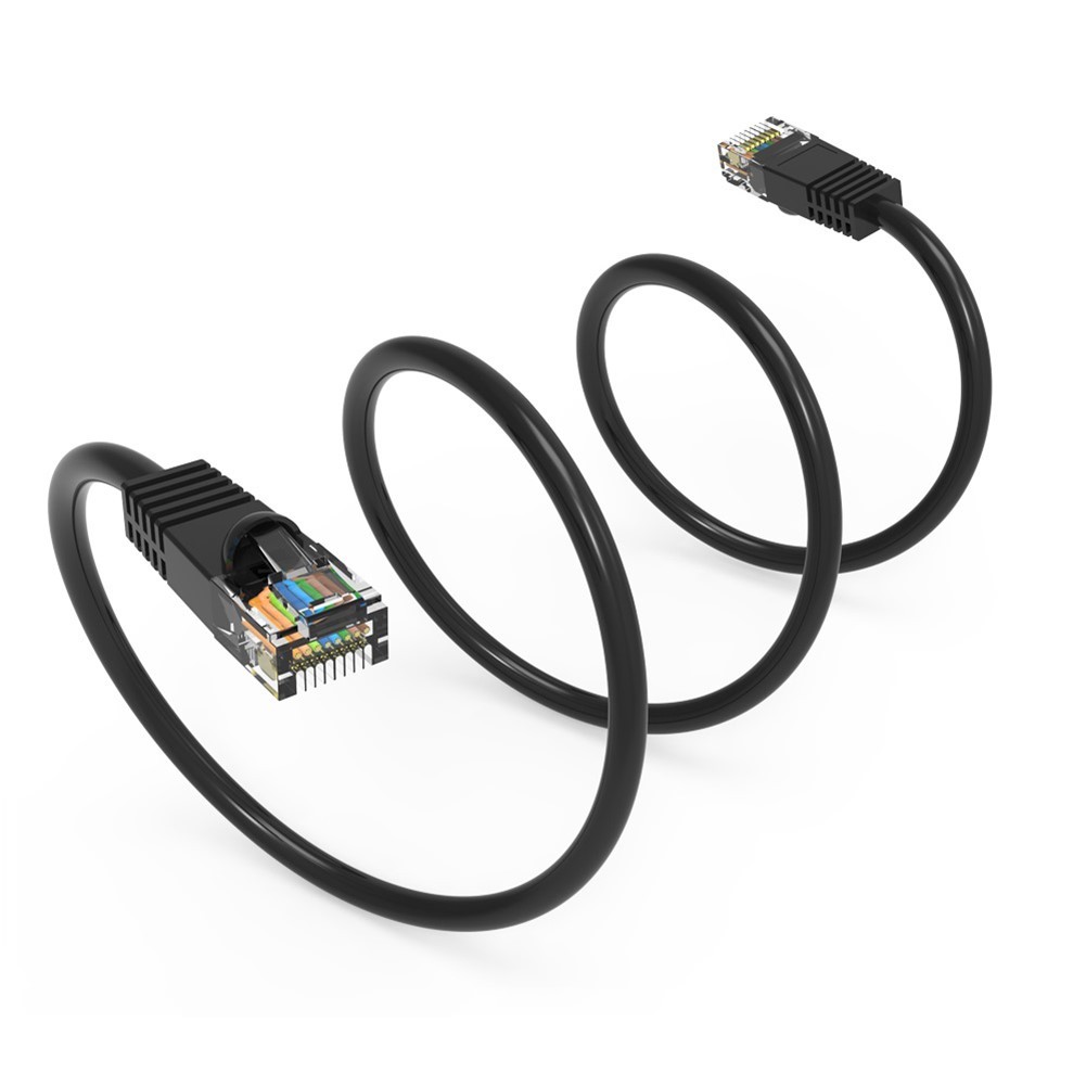 30FT Cat5e RJ45 Network LAN Ethernet UTP Patch Cable Snagless Copper Wire Black