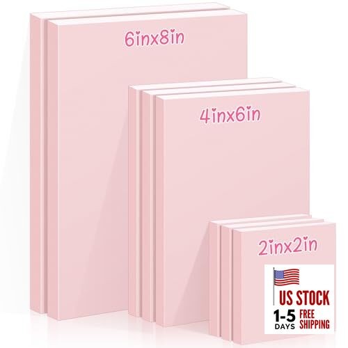 MotiMind 8 Pcs Pink Rubber Stamp Carving Blocks Linoleum Block Soft 3 Sizes