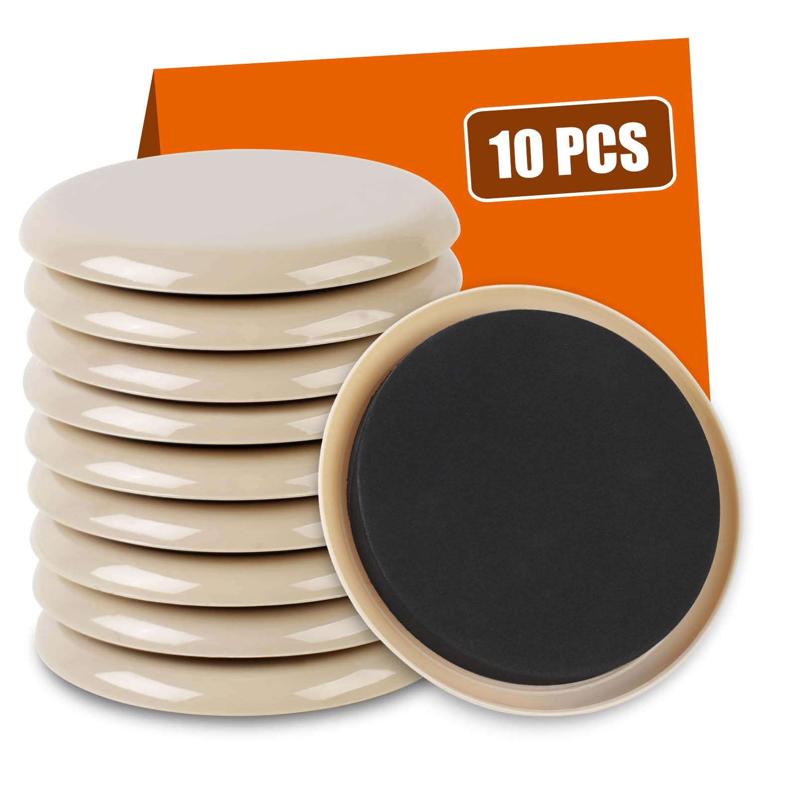 Furniture Moving Sliders 3.5 Inch for Carpet Hard Floors Reusable Gliders 10PK
