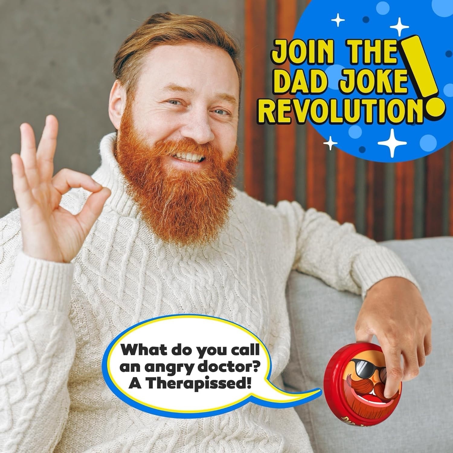 Stocking Stuffer for Dads 100+ Funny Dad Jokes in a Button Record Your Own Jokes