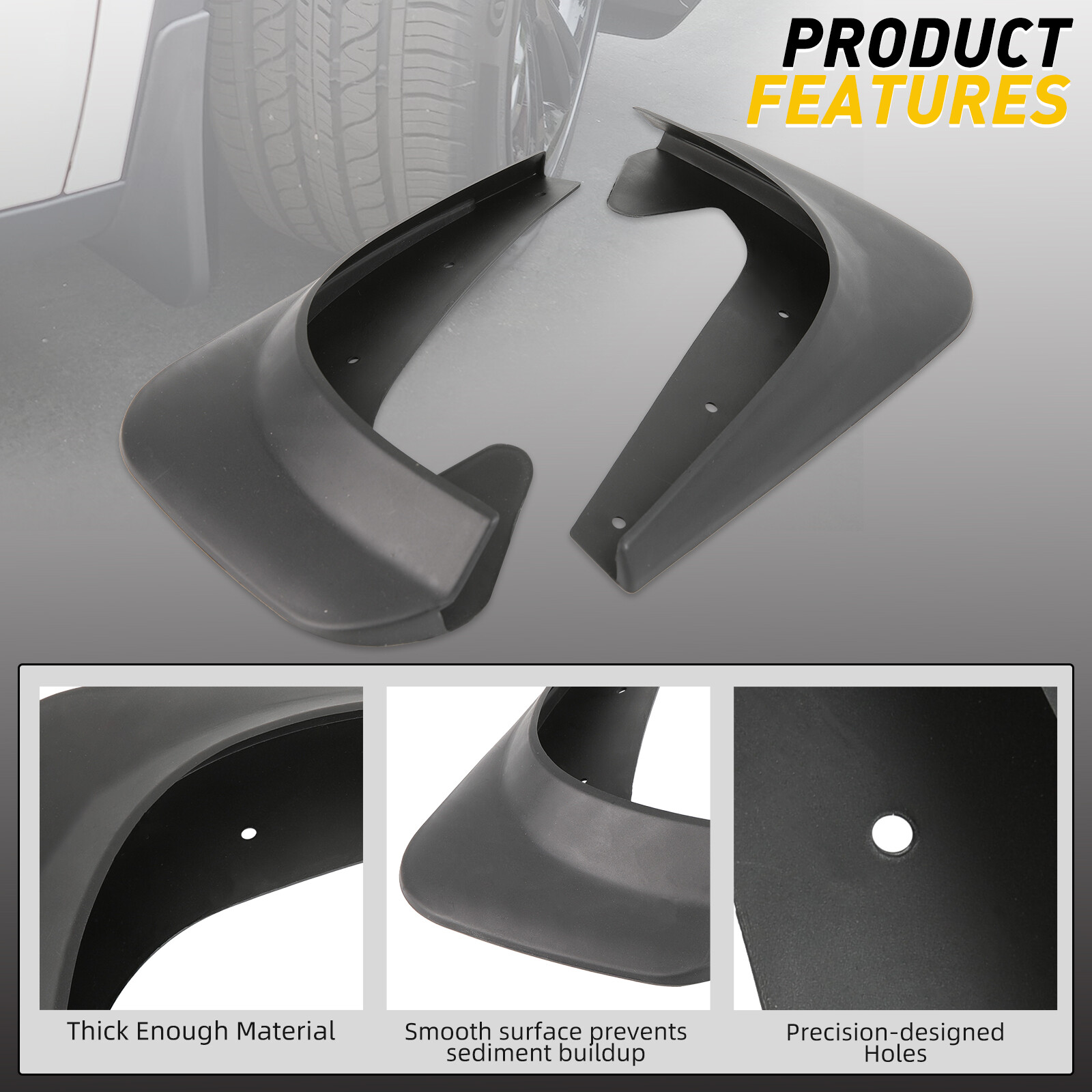 4PCS Wearing Mud Flaps Mudguards Splash Guards For Toyota Yaris Hatchback 05-19