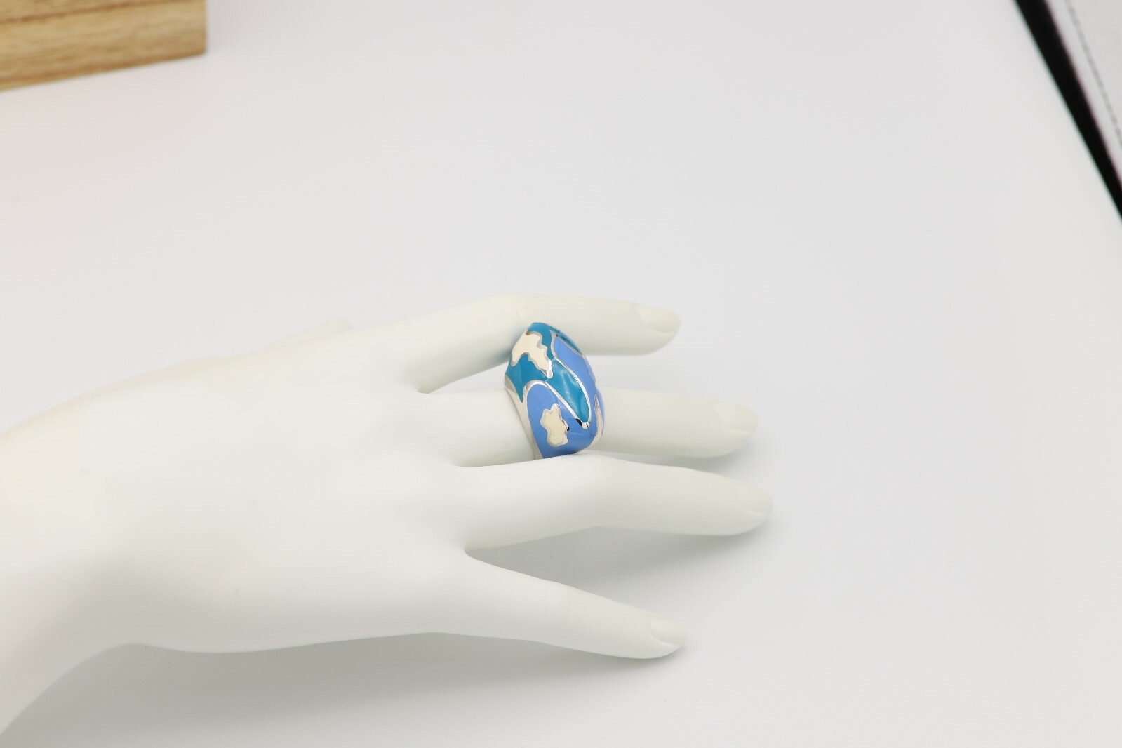 ARTIST RING SILVER 925 ITALY MADE INSPIRED BY FAMOUS ARTIST ENAMEL RING SIZE 7