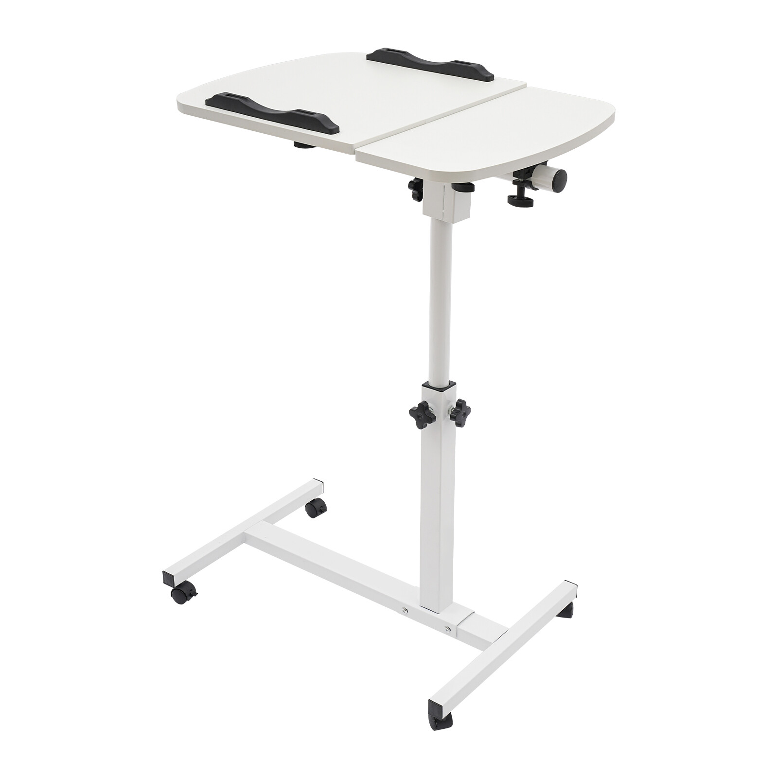 Rolling Laptop Desk Stand Sofa Table Overbed Food Tray Rack Height Adjustable