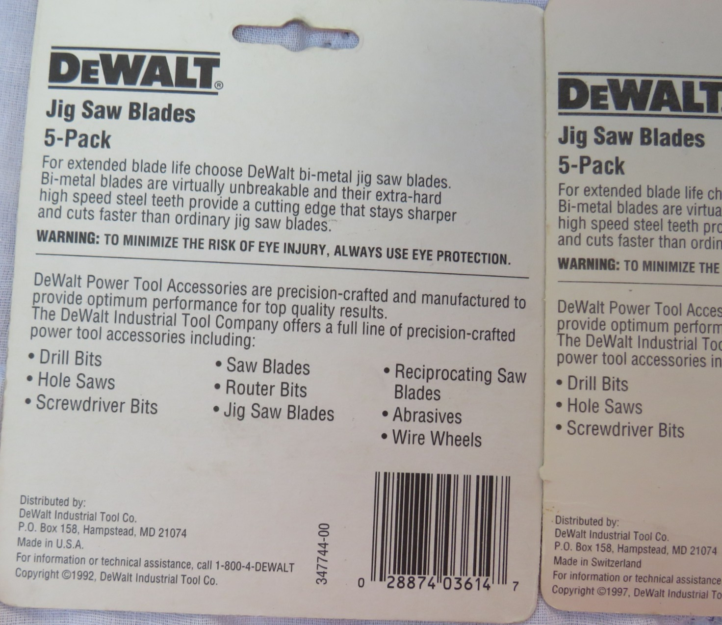 Vintage DeWalt Jig Saw Blades 18 & 24 & 32 TPI 3 Sealed Packages of 5 & 12 Shims