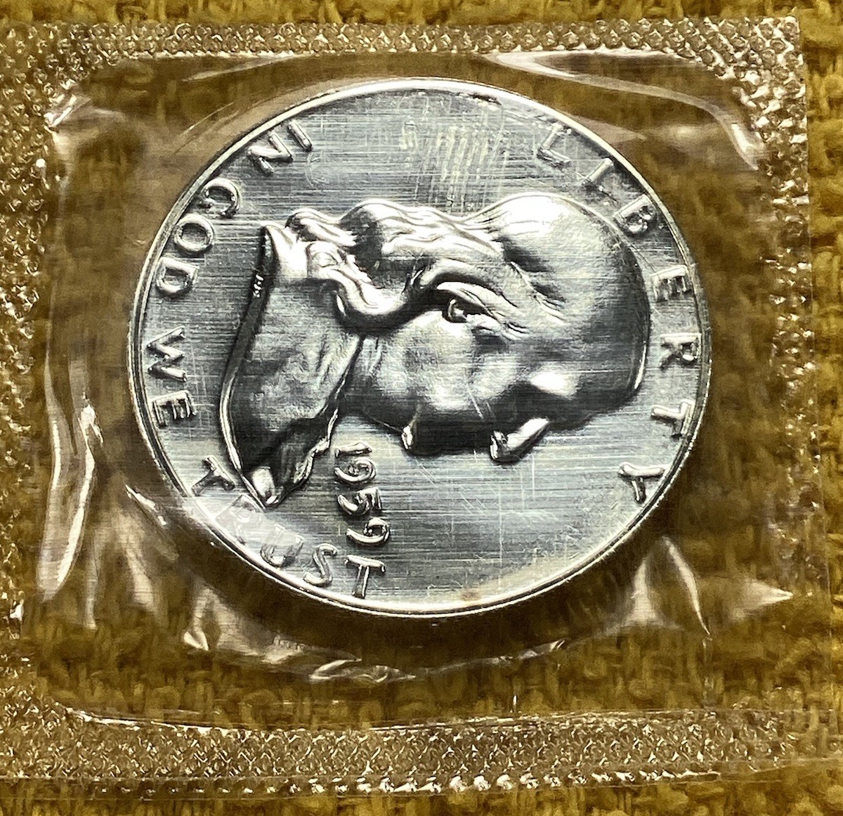 1959 Proof Franklin Half Dollar 50c. OriginalUS Mint Cello. FREE SHIPPING.