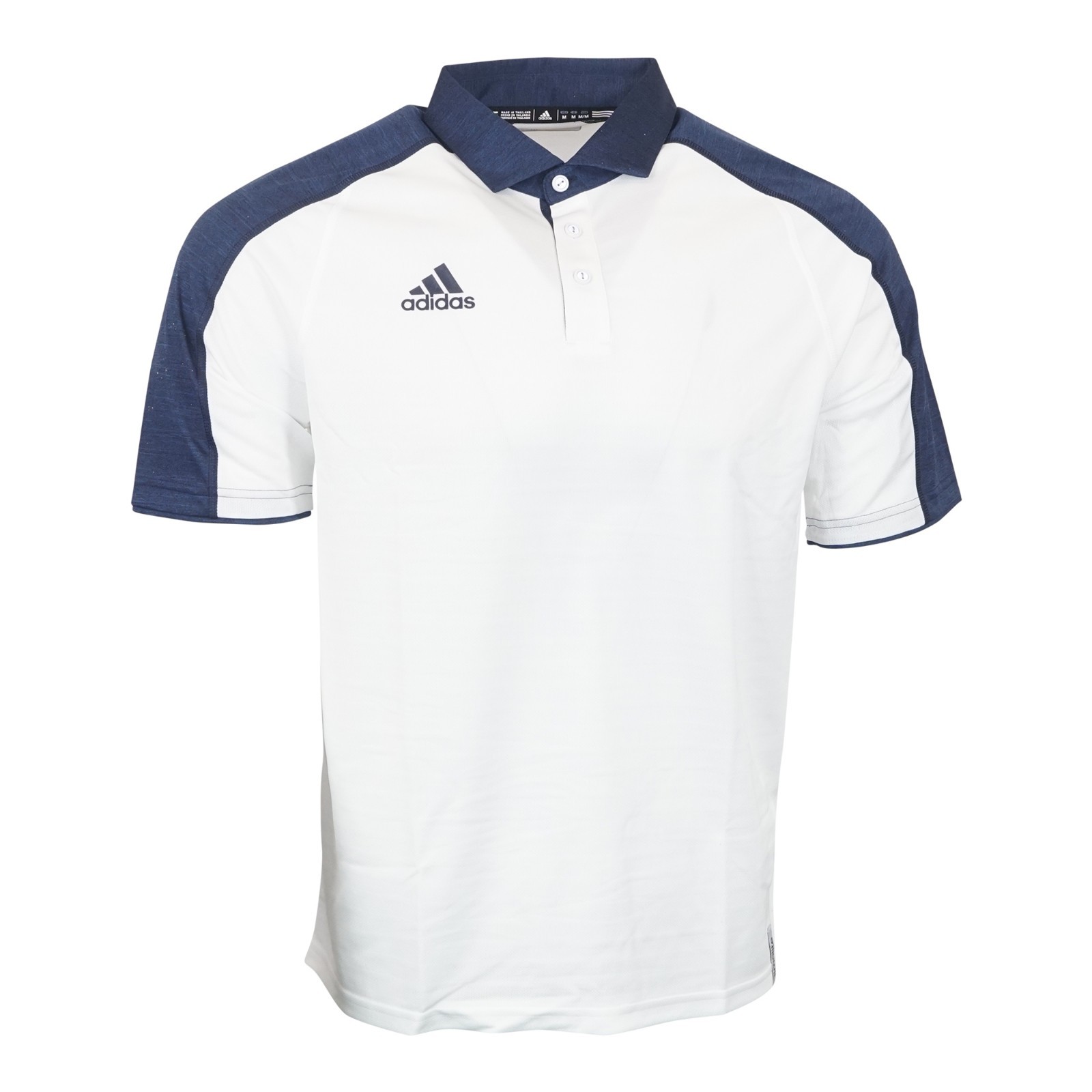 Adidas Men's 2016 Sideline Climalite Blank (White/Blue) Performance Polo Shirt