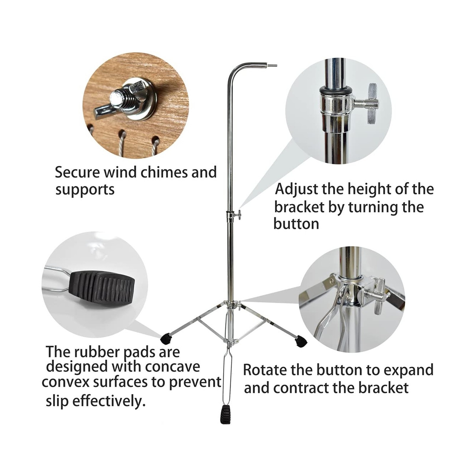 ENNBOM Adjustable Height Tripod Stand Collapsible Wind Chime Stand Mounting S...