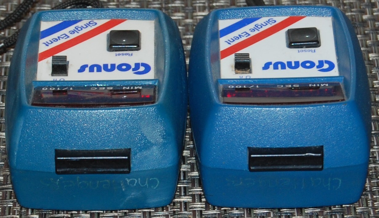 2 Cronu Single Event Stop Watches (Tested Works)