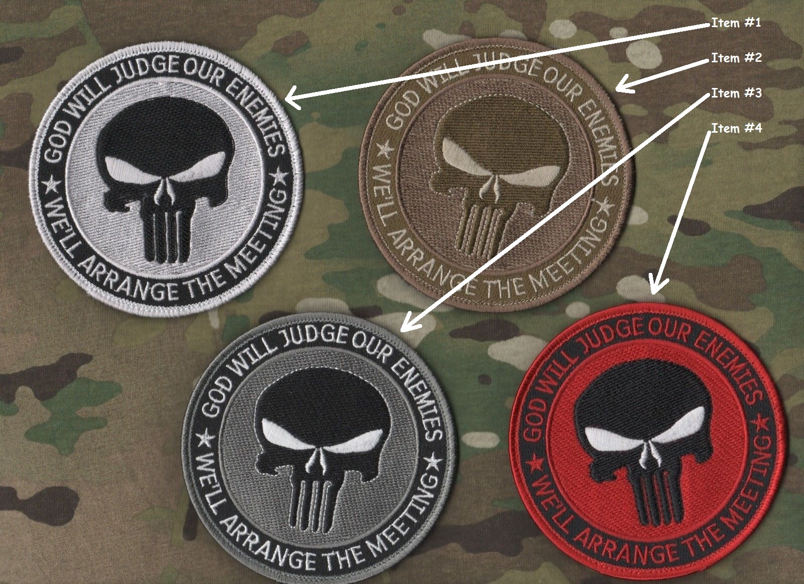 KANDAHAR WHACKER USMC MARSOC RAIDERS velkrö 2-PC: Arrange God-Meeting (#1 + #2)