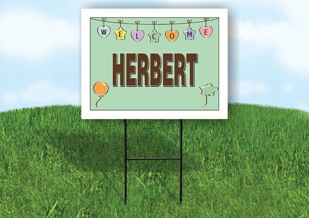 HERBERT WELCOME BABY GREEN  18 in x 24 in Yard Sign Road Sign with Stand