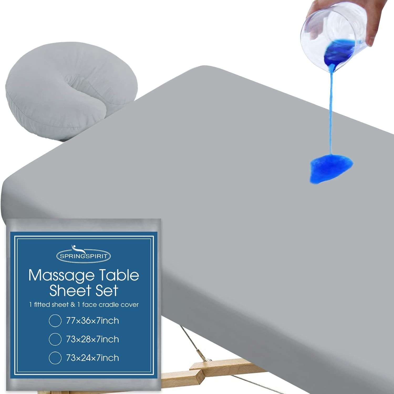 Essential Waterproof Massage Table Sheets Set - Fitted & Face Cradle Covers