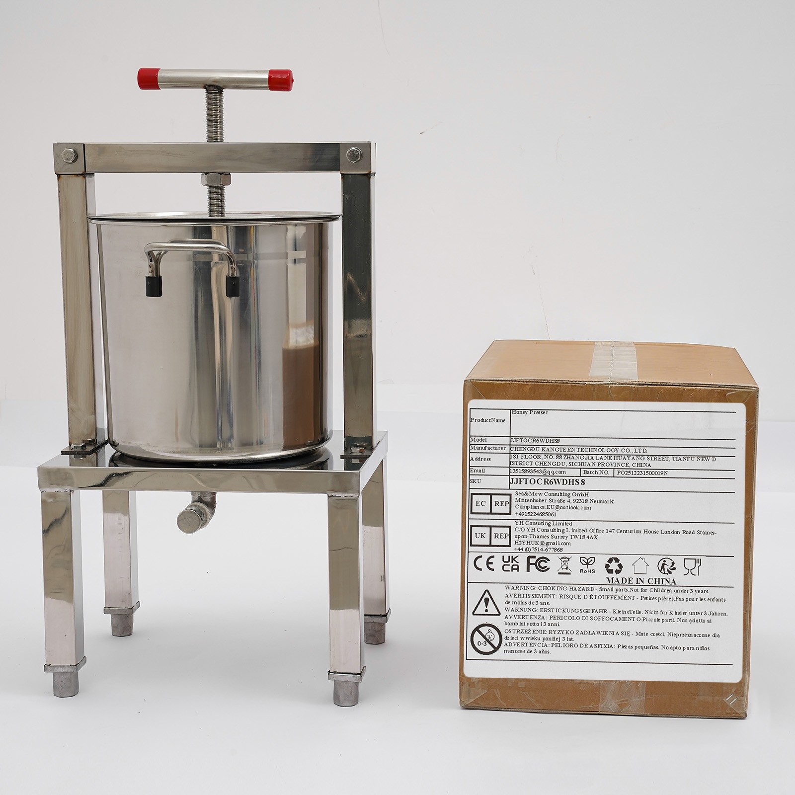 Large Fruit Honey Presser Cider Wine Grape Apple Press Extractor for Wine