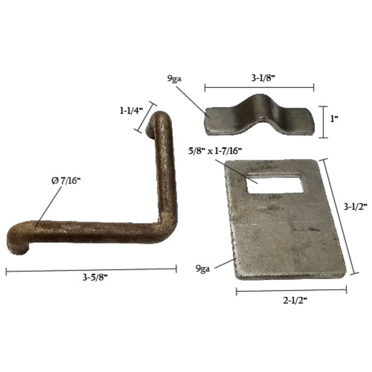 3 1/2" Gate Latch with Bracket &Door Keeper Cold Rolled Weld On Bracket