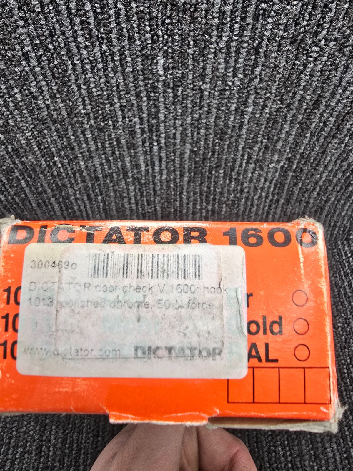 DICTATOR V1600: Door Check Hook 1013 Polished Chrome Replacement